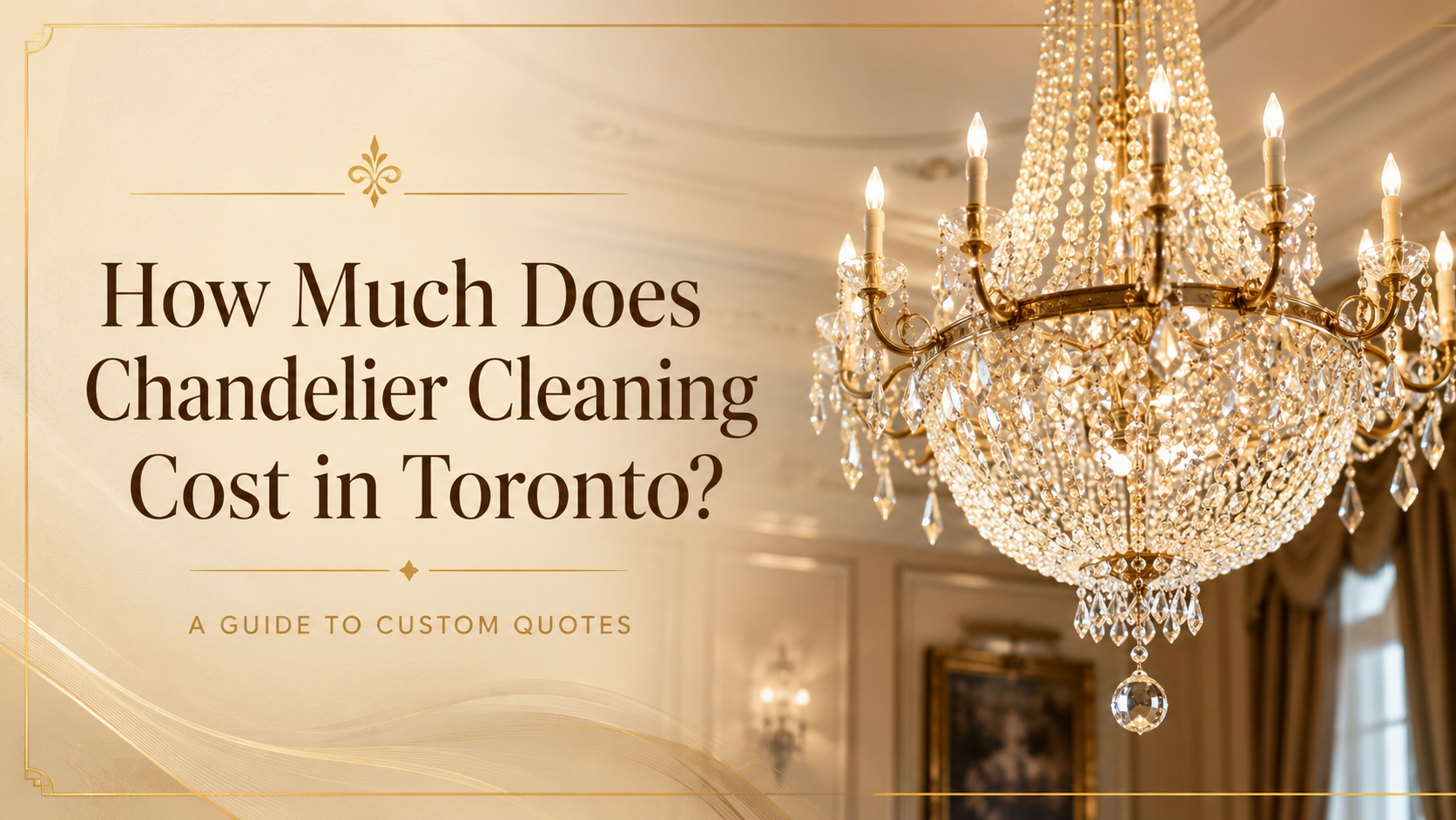 Crystal chandelier in a luxury Toronto interior with the title “How Much Does Chandelier Cleaning Cost in Toronto?