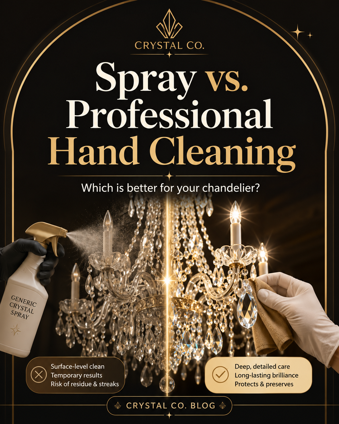chandelier cleaning spray vs professional cleaning