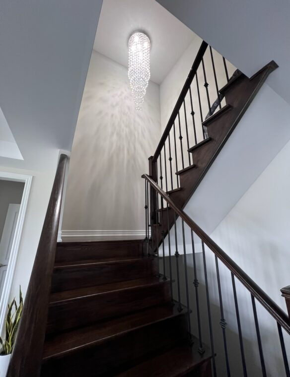 High Ceiling & Staircase Chandelier Cleaning