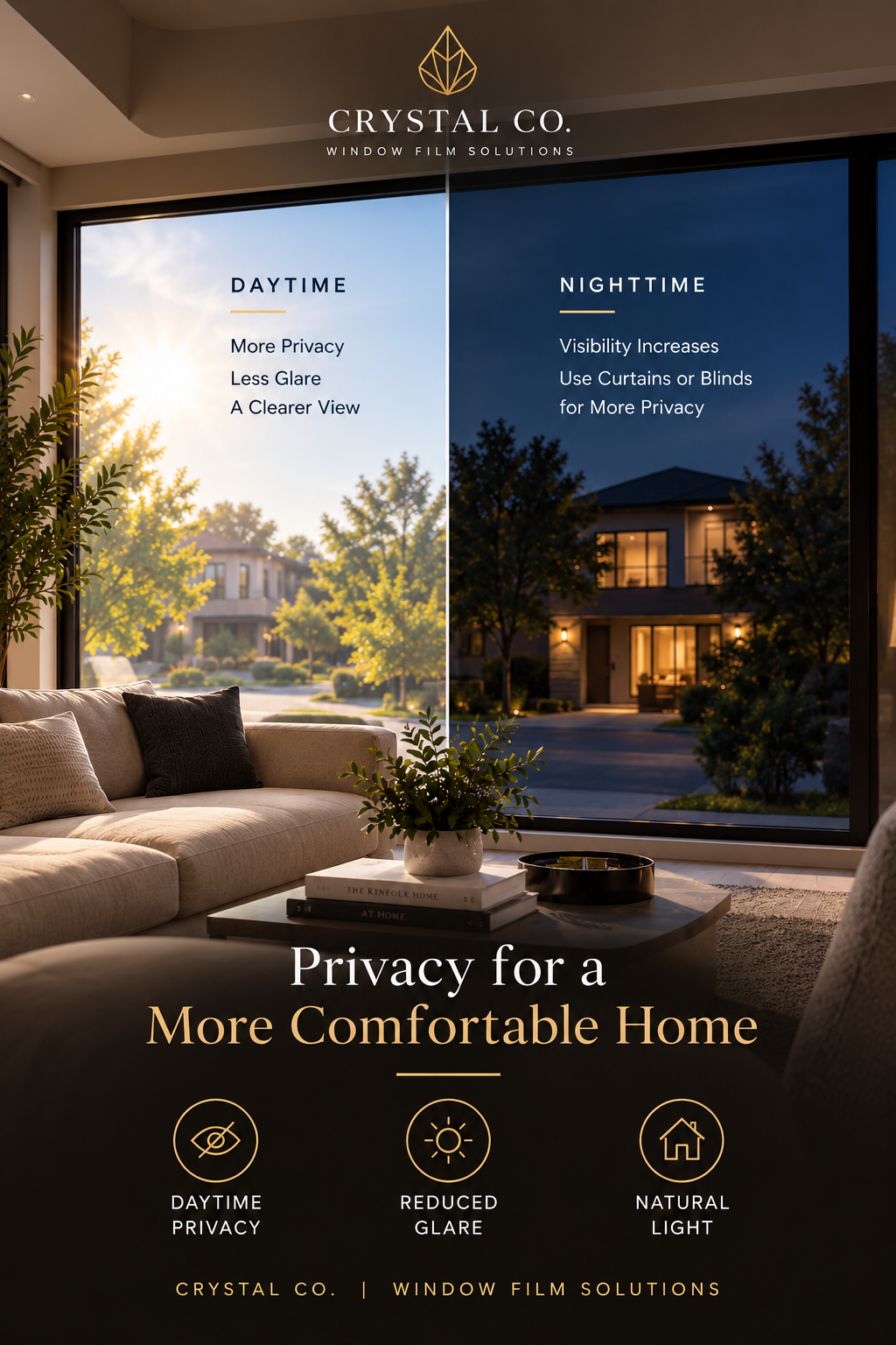 does privacy window film work at night