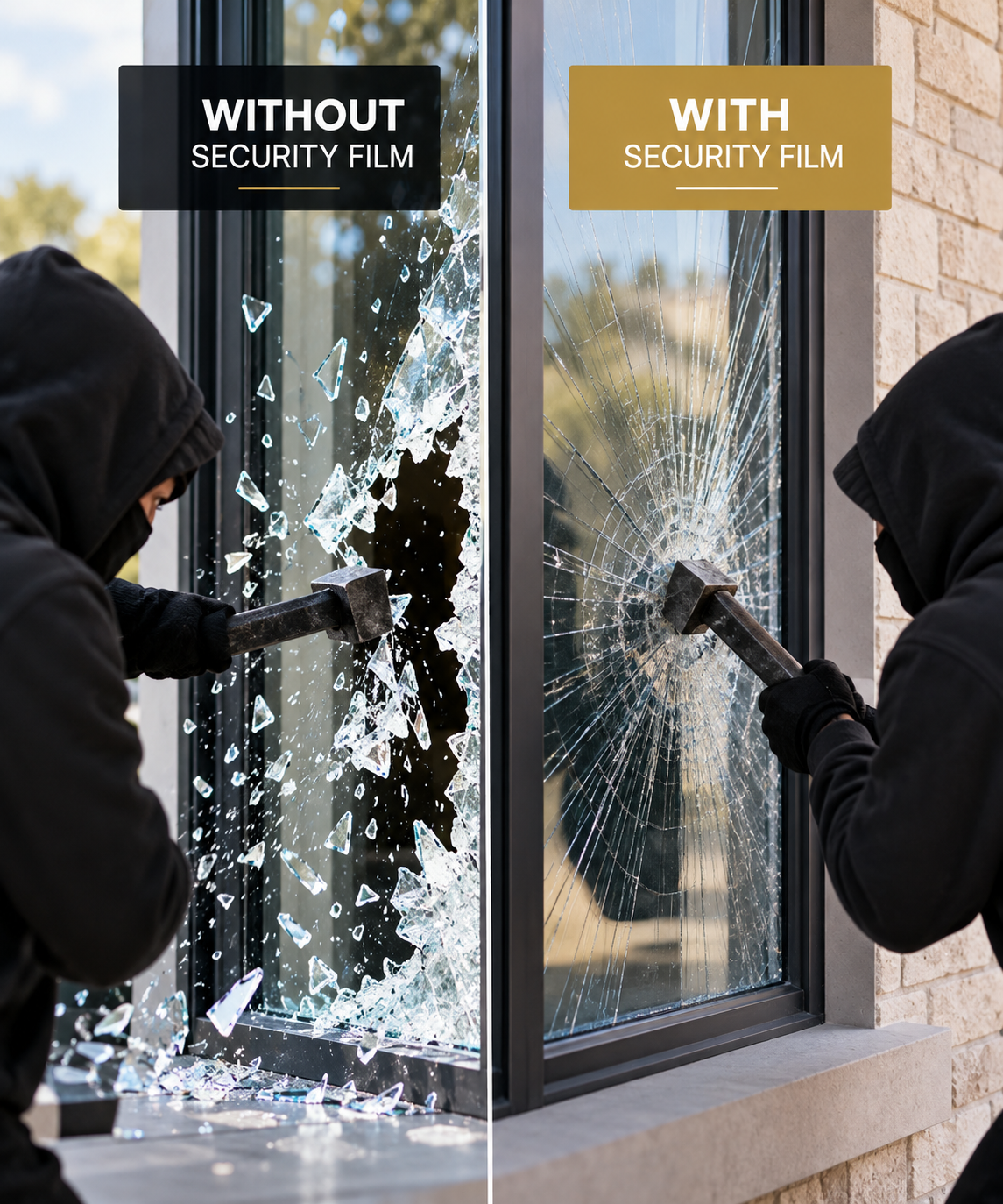 does window security film prevent break ins